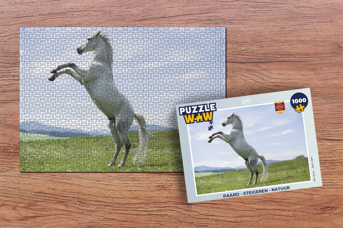 PuzzleWow Paard Steigeren Legpuzzel 1000 Stuks - Multicolor