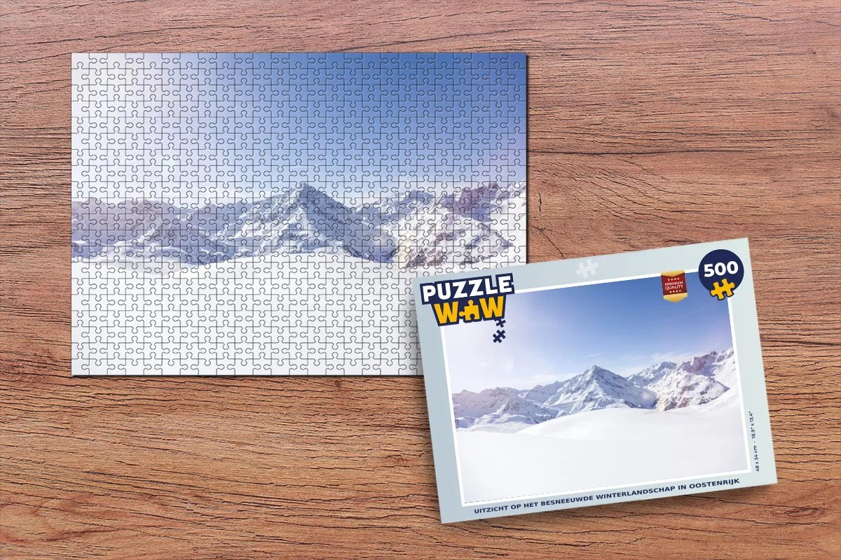 PuzzleWow Legpuzzel Oostenrijk Winterlandschap 500 Stuks