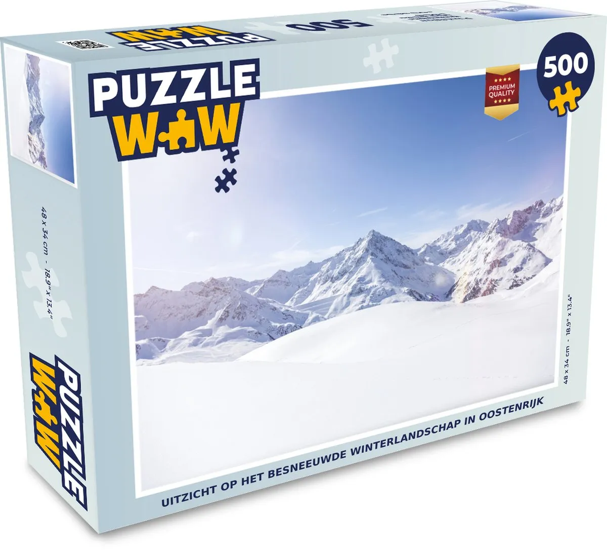 PuzzleWow Legpuzzel Oostenrijk Winterlandschap 500 Stuks - Multicolor
