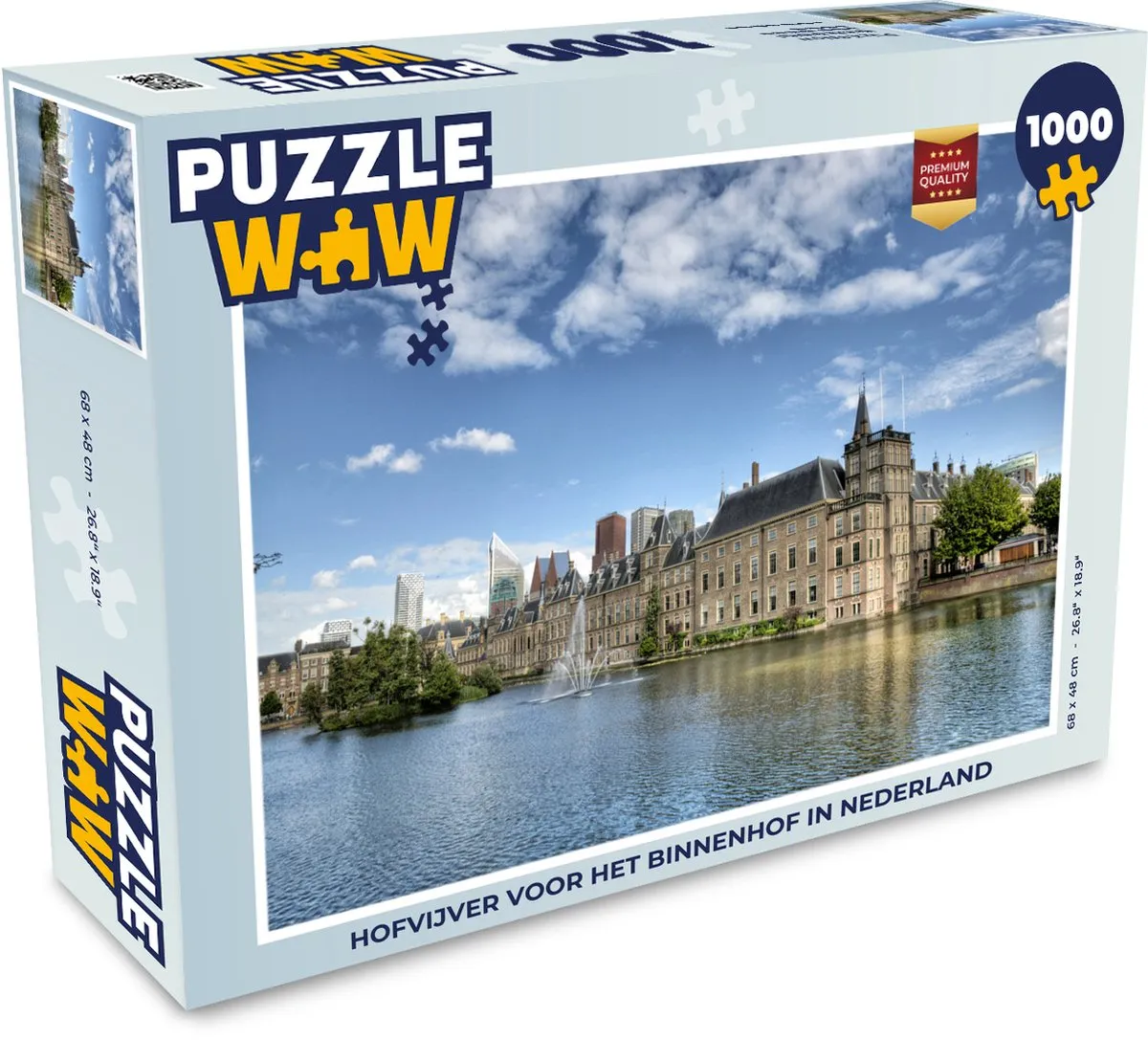 PuzzleWow Hofvijver Binnenhof Legpuzzel 1000 Stuks - Multicolor