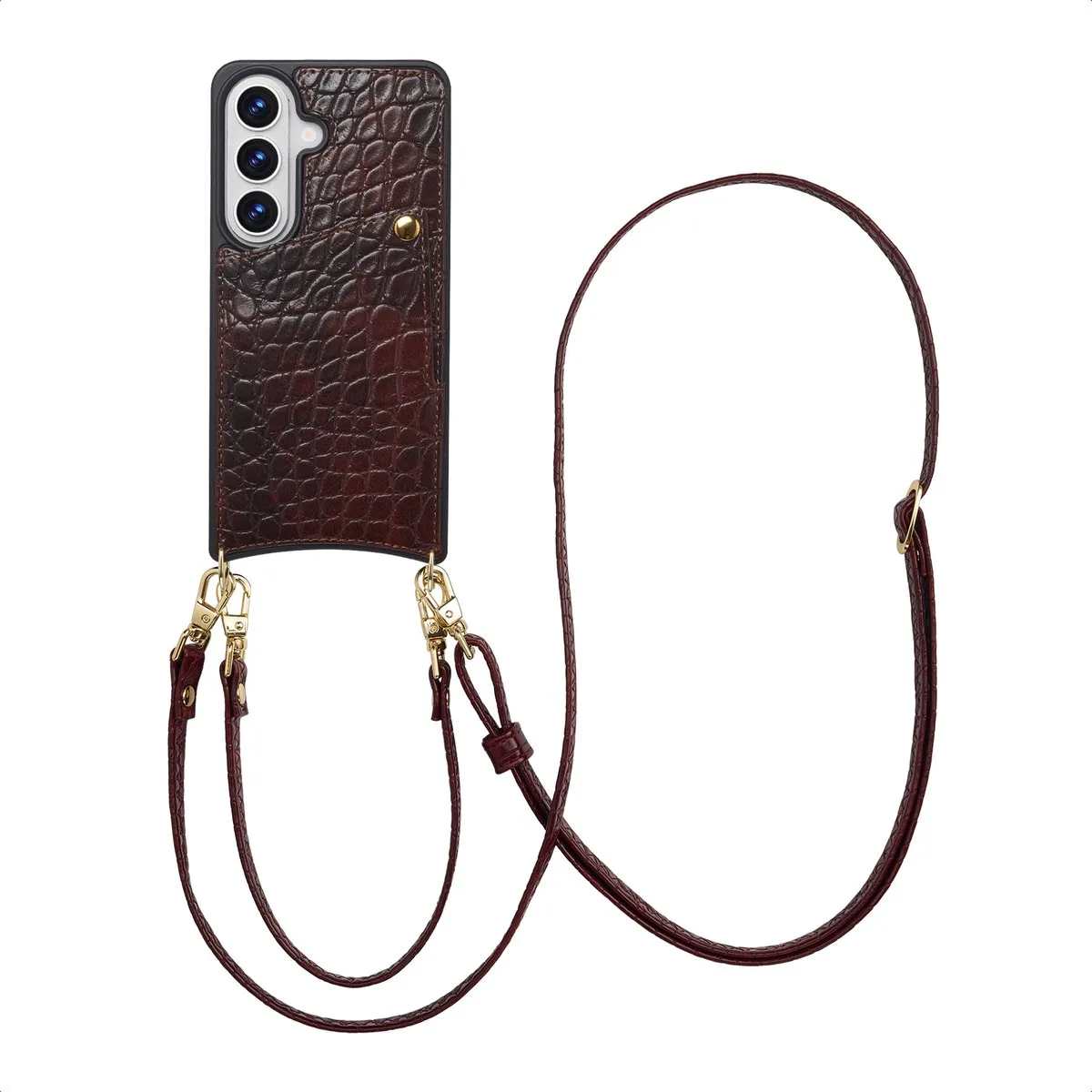 Selencia Croco Backcover Hoesje S26 - Donkerbruin