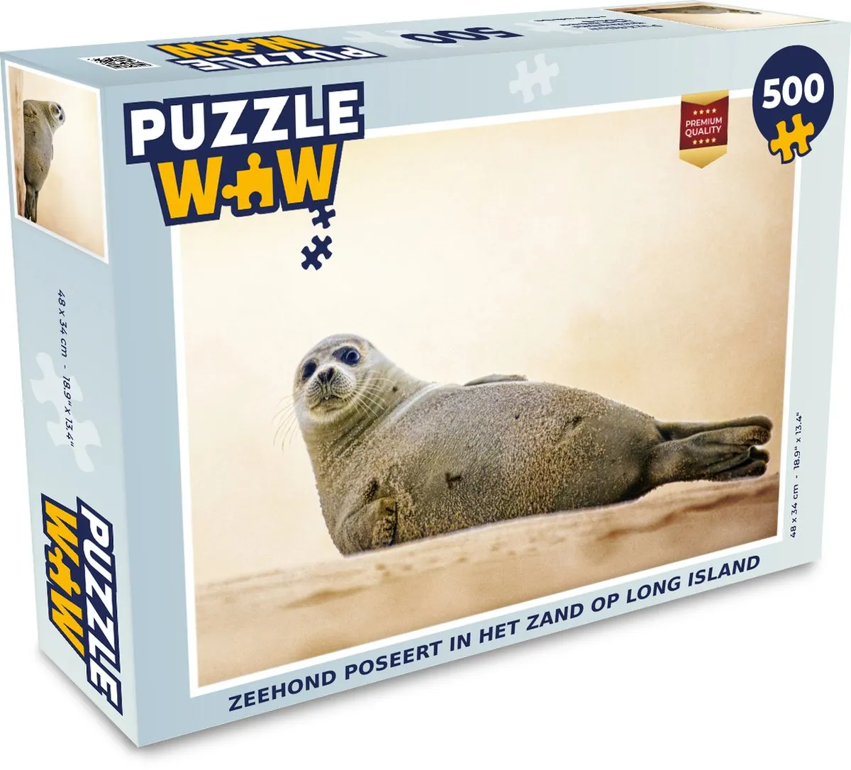 PuzzleWow Zeehond Strand Long Island Legpuzzel 500 Stuks