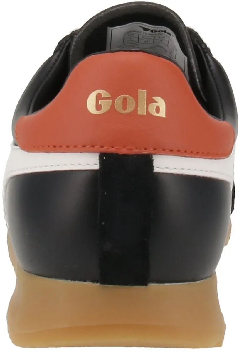 Gola Torpedo Leather Heren Sneaker - Zwart/Wit/Orange