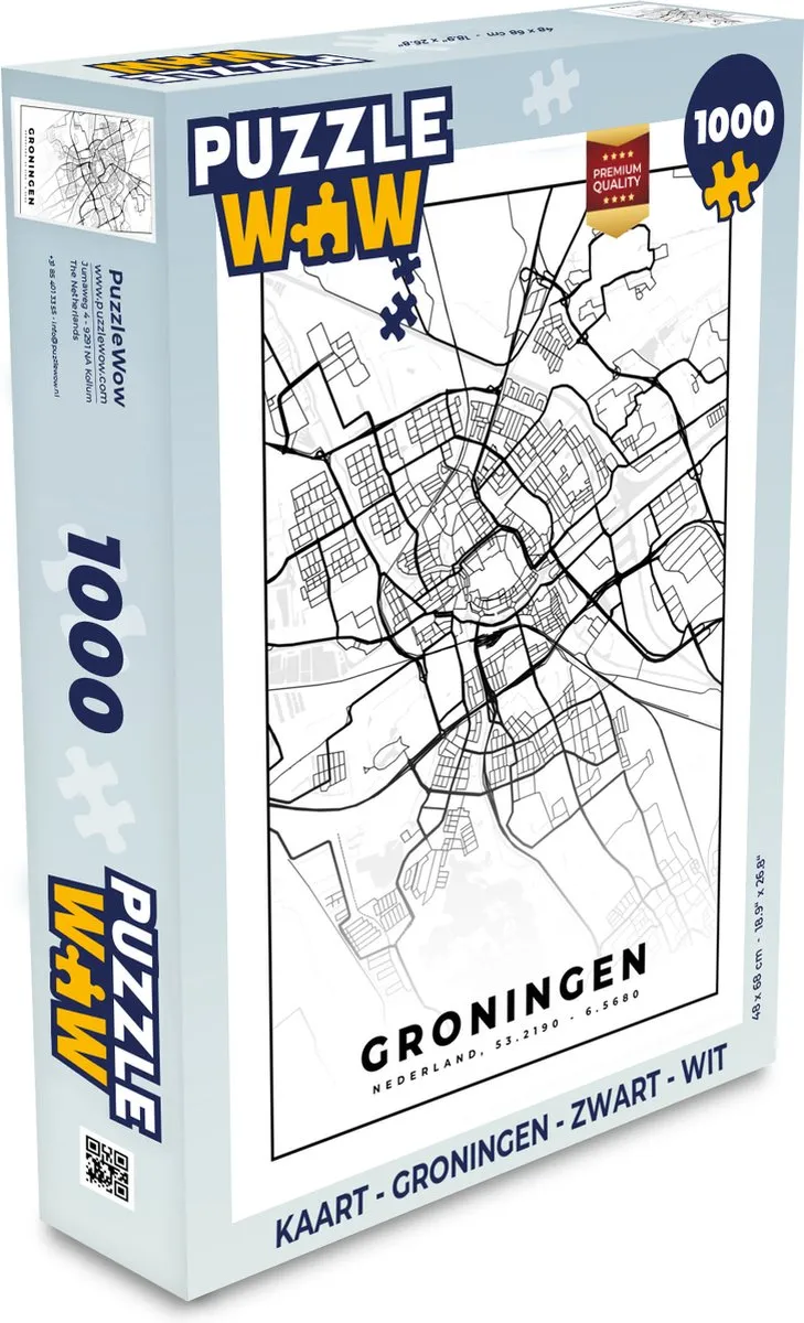 PuzzleWow Groningen Legpuzzel 1000 Stuks - Multicolor