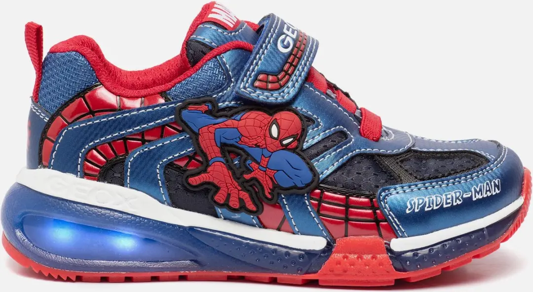 Geox Spiderman sneakers blauw Imitatieleer 82221
