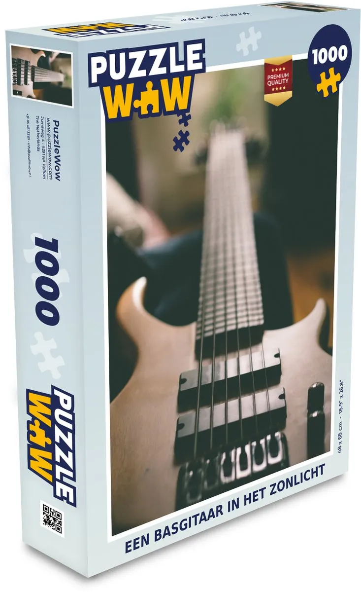 PuzzleWow Legpuzzel Een basgitaar in het zonlicht 1000 Stuks - Multicolor