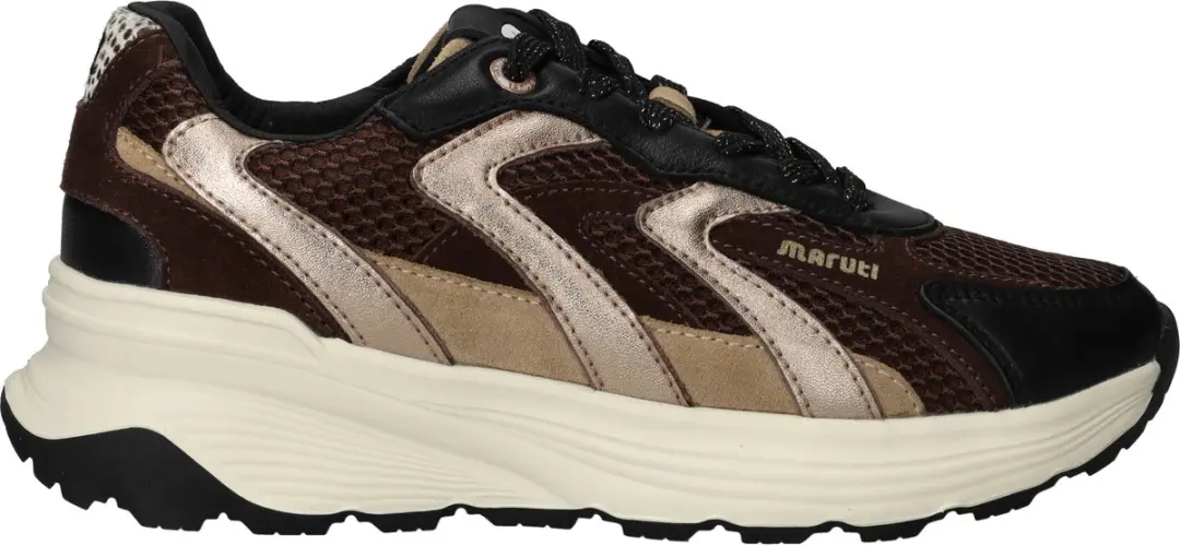 Maruti Dora Leather black brown sneakers