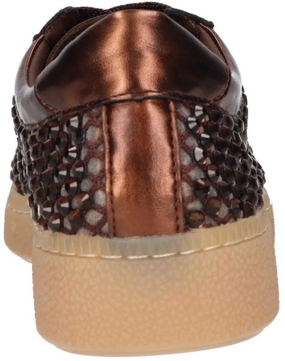 La Strada Sneaker Met Steentjes Bruin Mesh