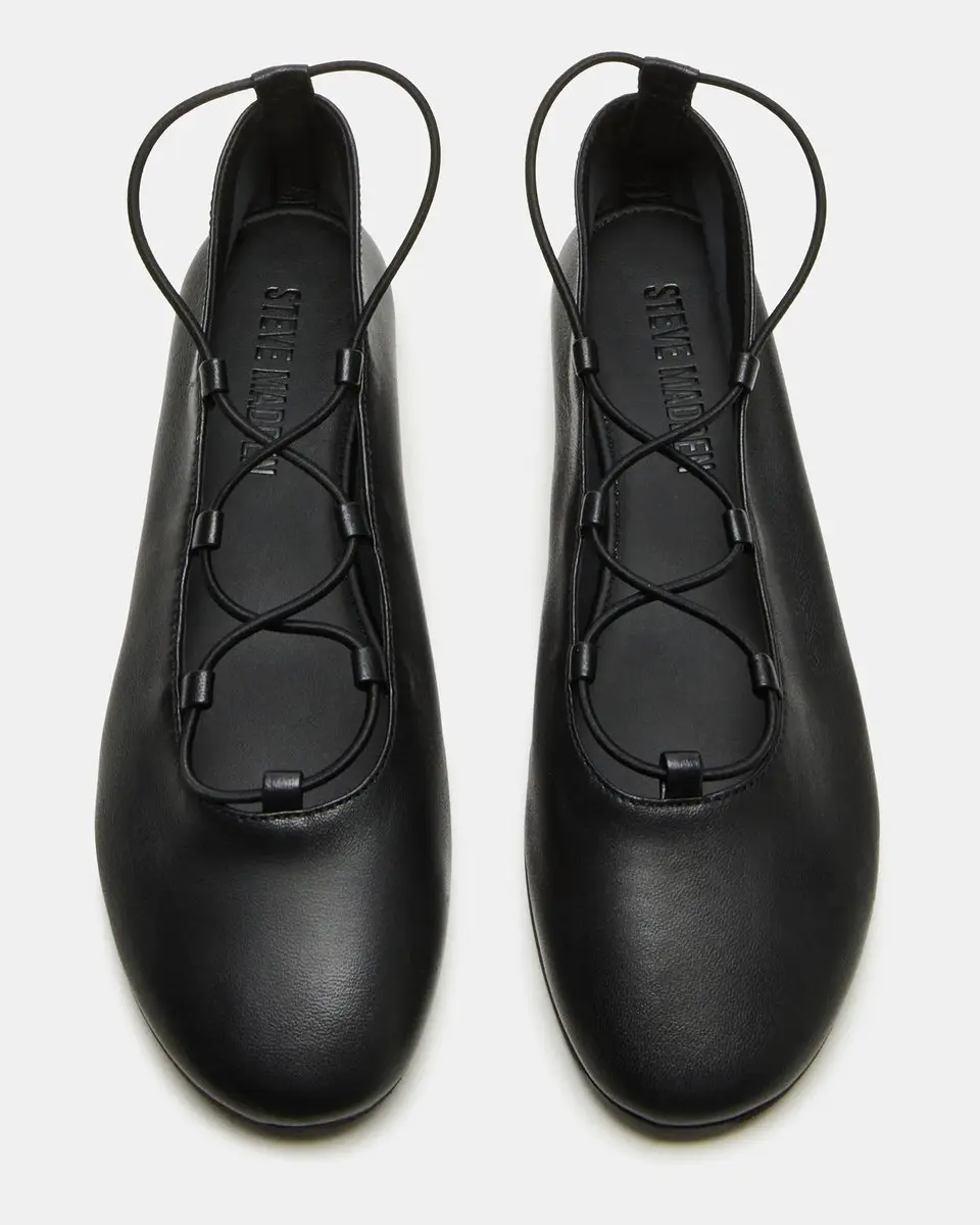 Steve Madden Bombshell Ballerina's - Zwart Leder 37
