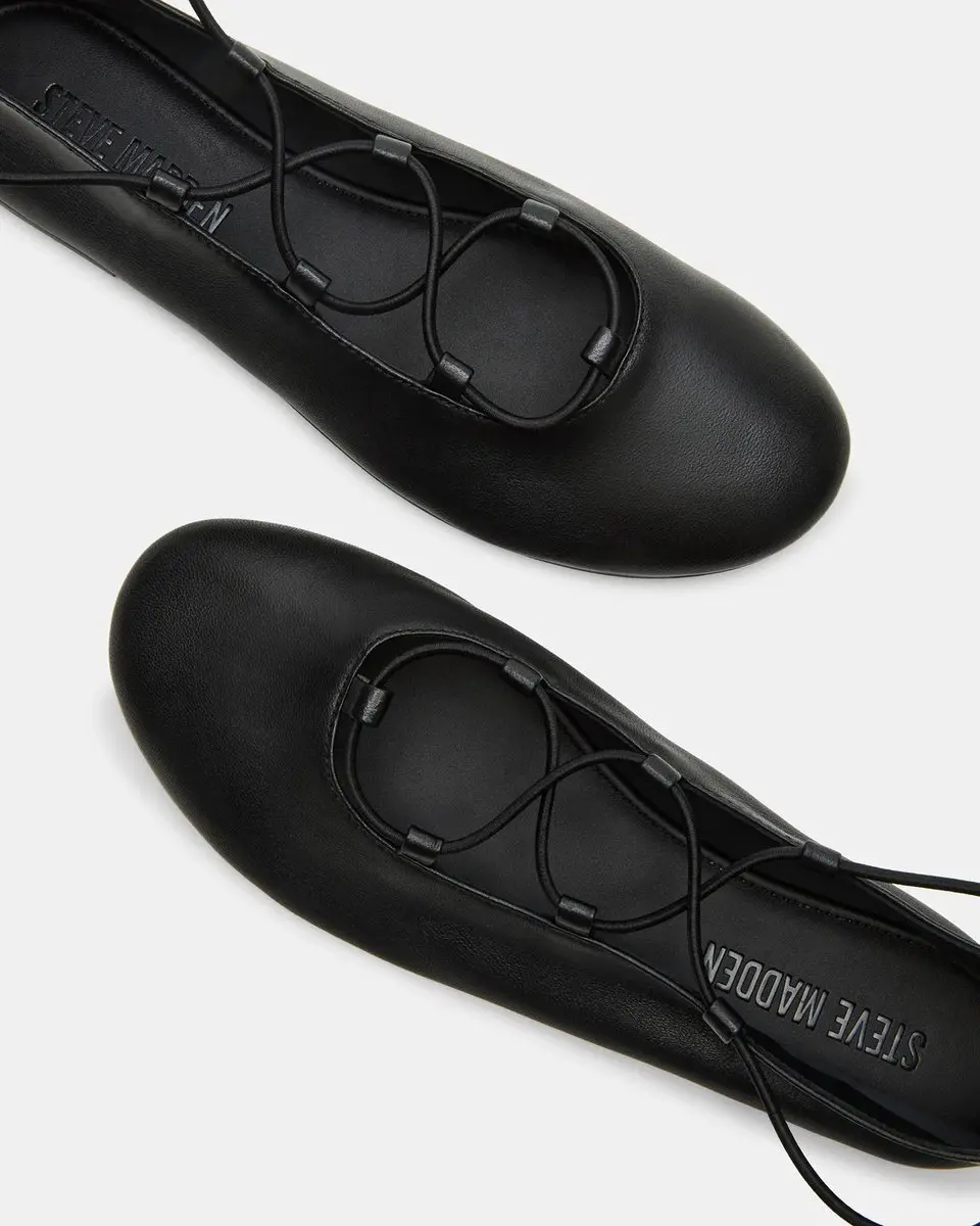 Steve Madden Bombshell Ballerina's - Zwart Leder 37