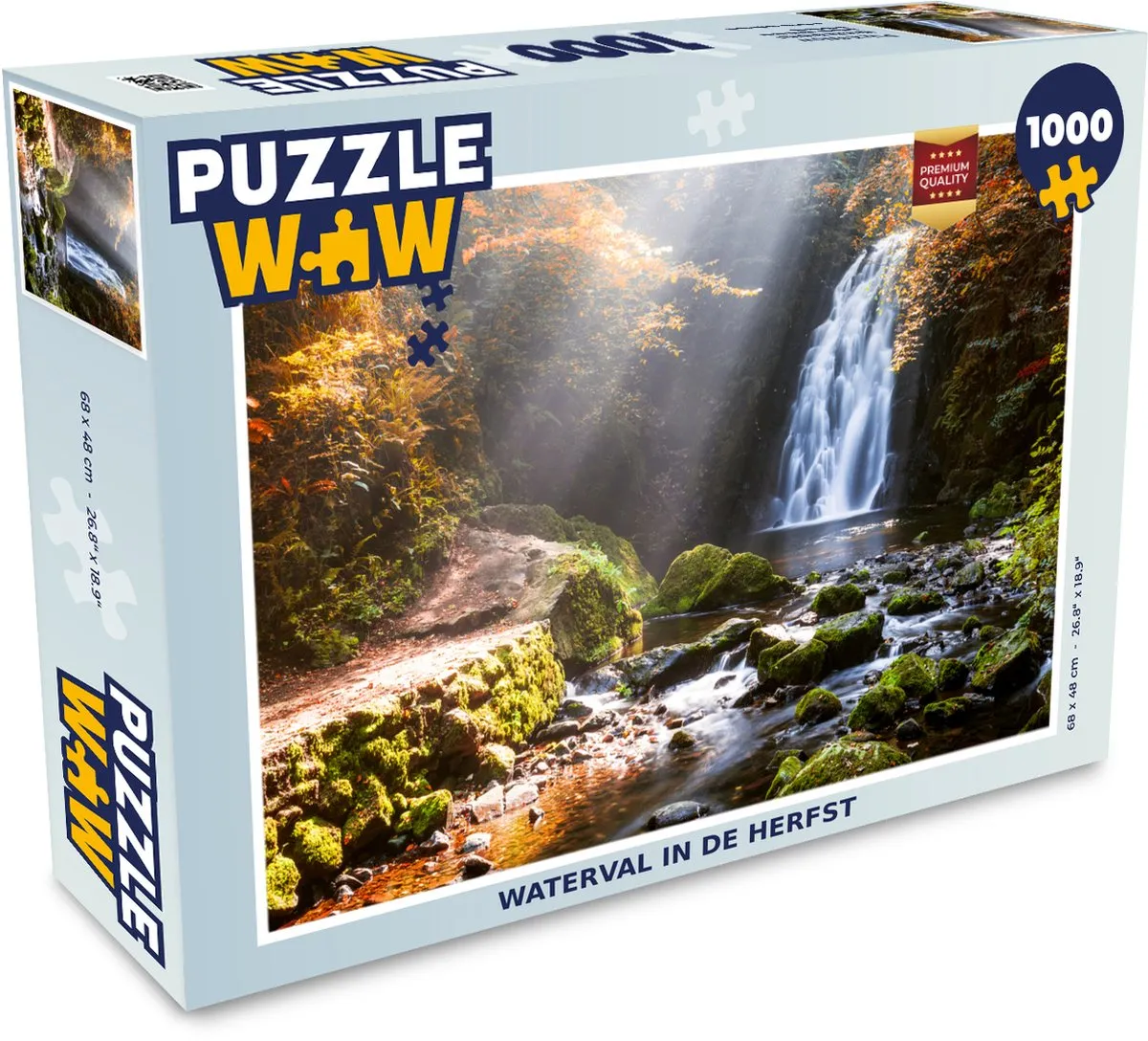 PuzzleWow Waterval in de Herfst Legpuzzel 1000 Stuks - Multicolor
