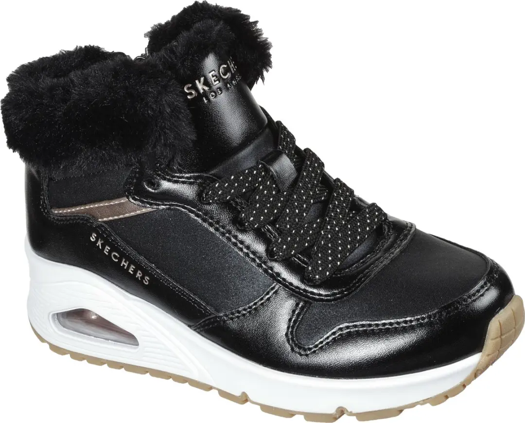 Skechers Uno Cozy On Air Meisjes Sneakers - 33 - Black/Rose Gold - afbeelding 3 van 6
