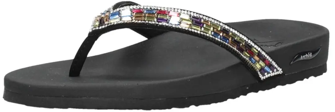 Skechers Arch Fit Meditation -Glam Gal - Dames Slippers - Zwart - afbeelding 4 van 6