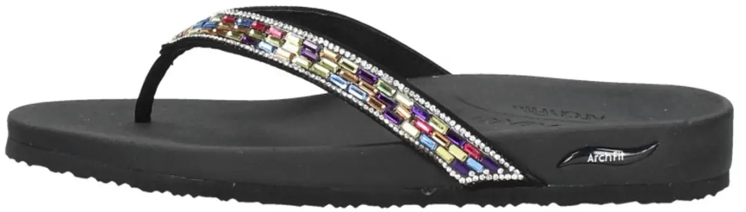 Skechers Arch Fit Meditation -Glam Gal - Dames Slippers - Zwart - afbeelding 3 van 6
