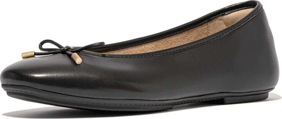 Fitflop Delicato Bow Soft Ballerina´s Zwart EU 40 Vrouw