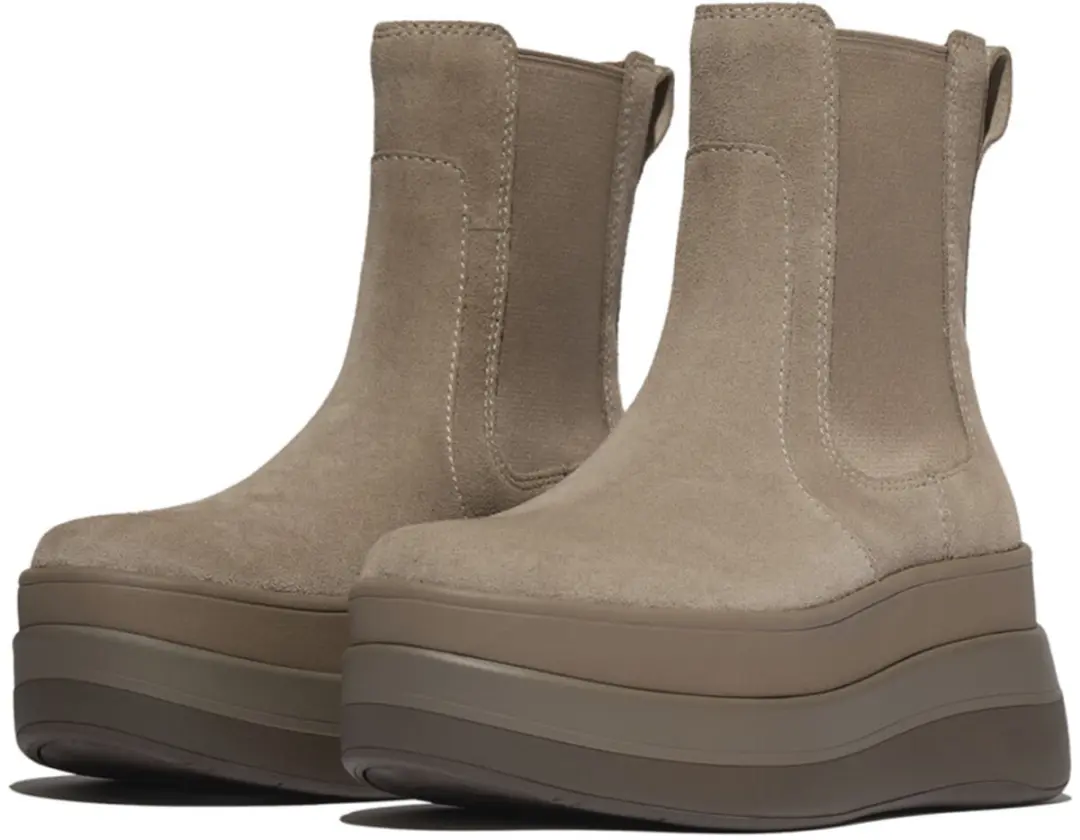 FitFlop F-Mode Stack Suede Chelsea Boots