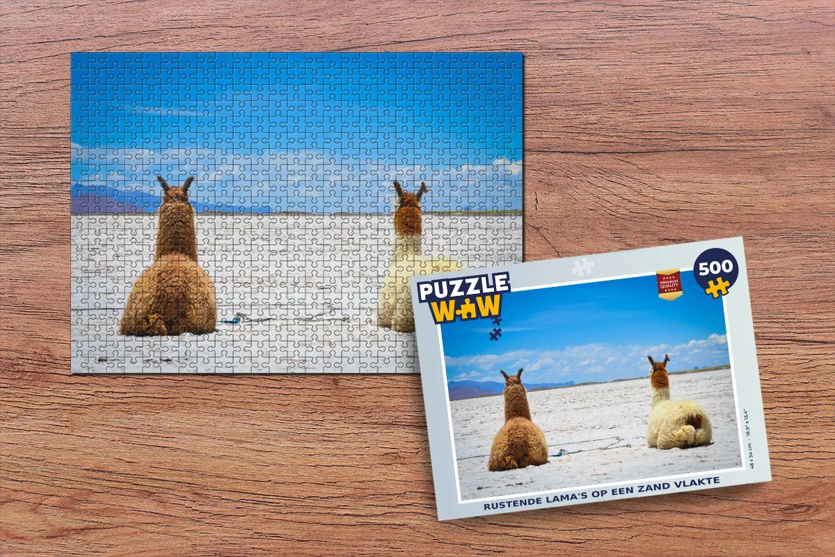 PuzzleWow Lama Dieren Zand Legpuzzel 500 Stuks - Multicolor