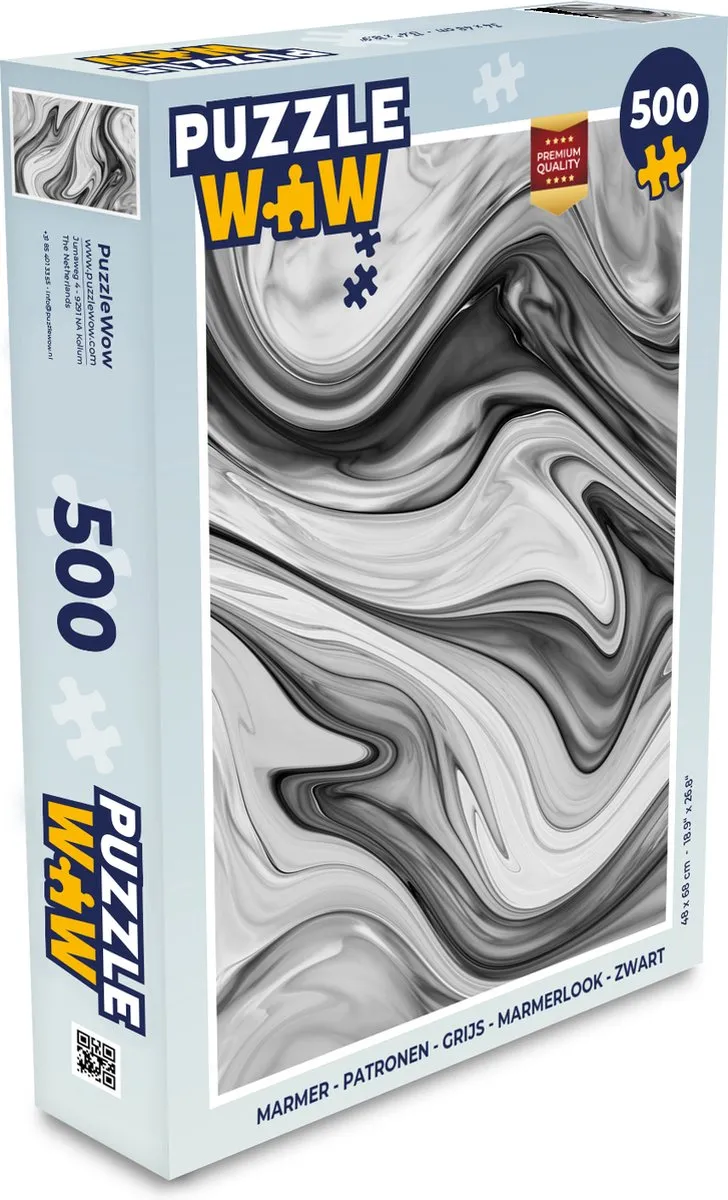 PuzzleWow Marmerlook Legpuzzel 500 Stuks - Multicolor