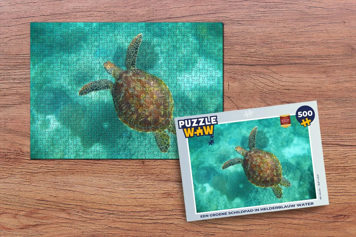 PuzzleWow Legpuzzel Schildpad in Water 500 Stuks - Multicolor