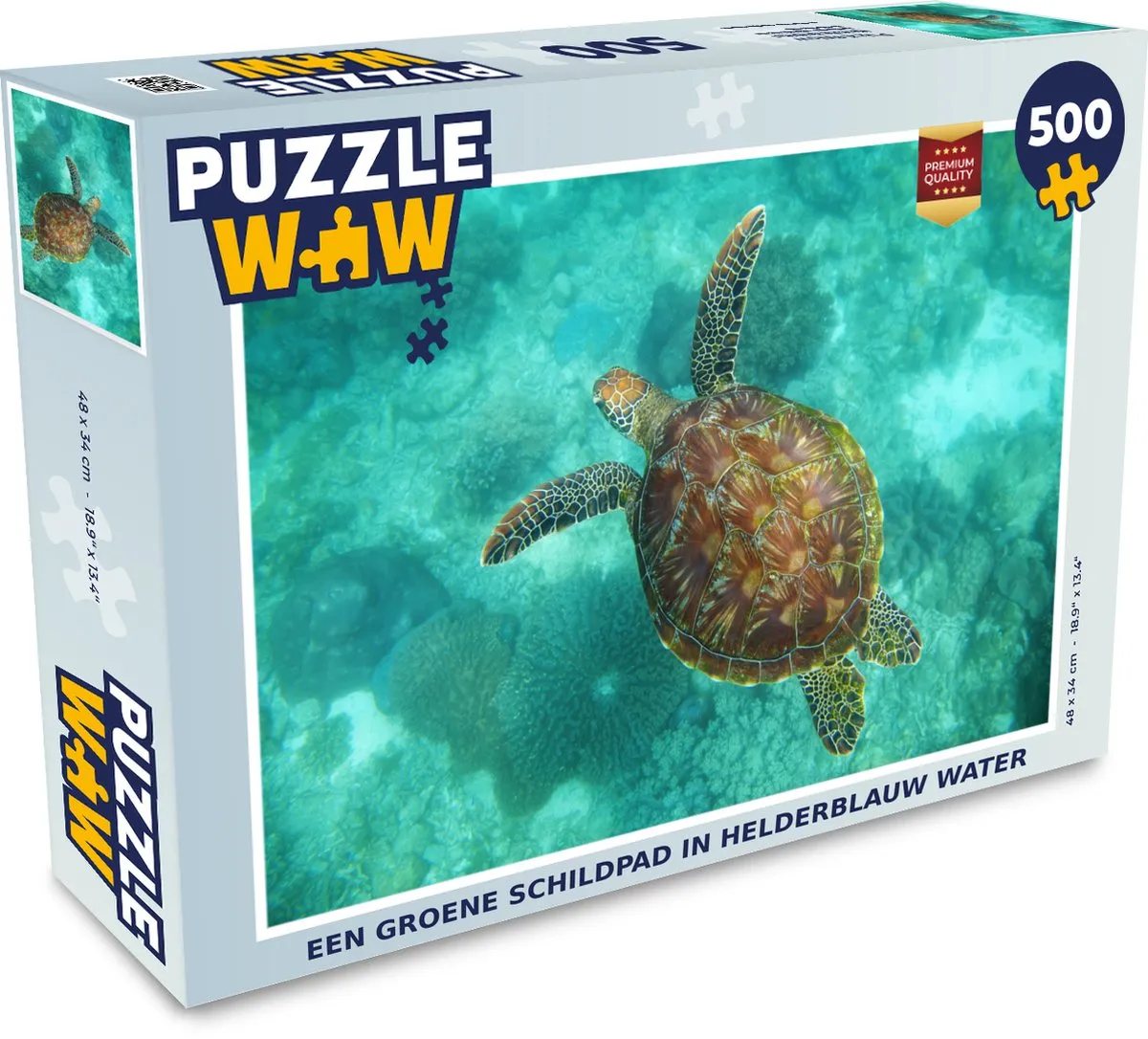 PuzzleWow Legpuzzel Schildpad in Water 500 Stuks - Multicolor