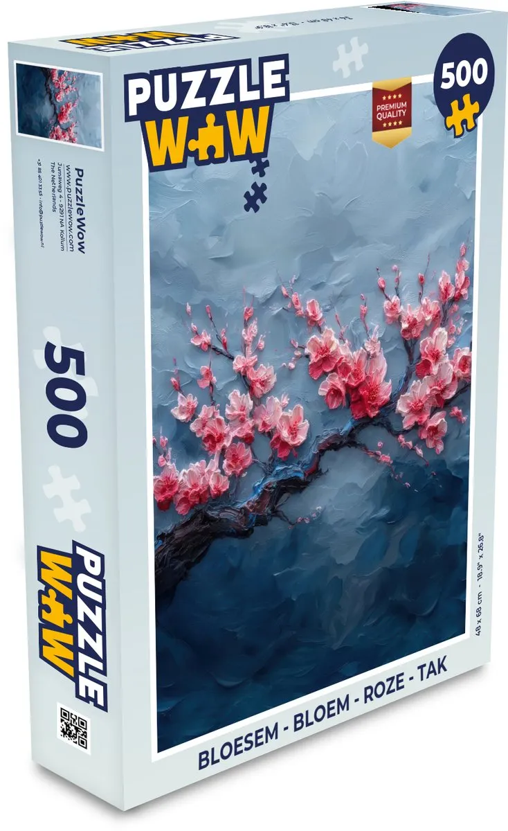 PuzzleWow Bloesem Tak Legpuzzel 500 Stuks - Roze