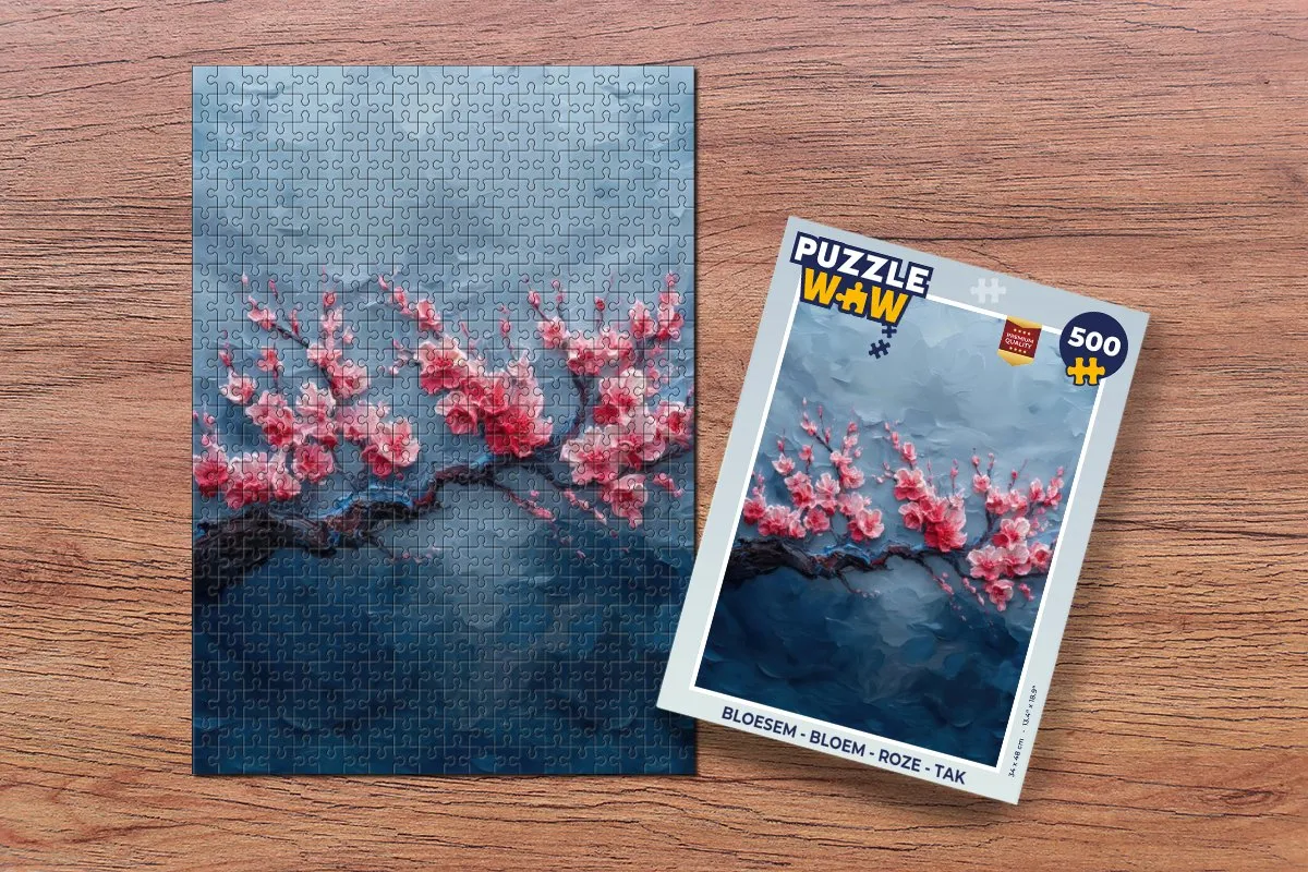 PuzzleWow Bloesem Tak Legpuzzel 500 Stuks - Roze