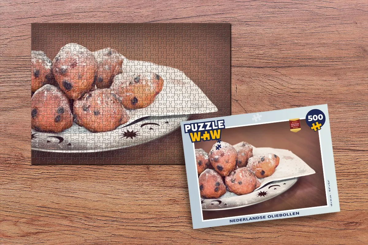 PuzzleWow Nederlandse Oliebollen Legpuzzel 500 Stuks - Multicolor