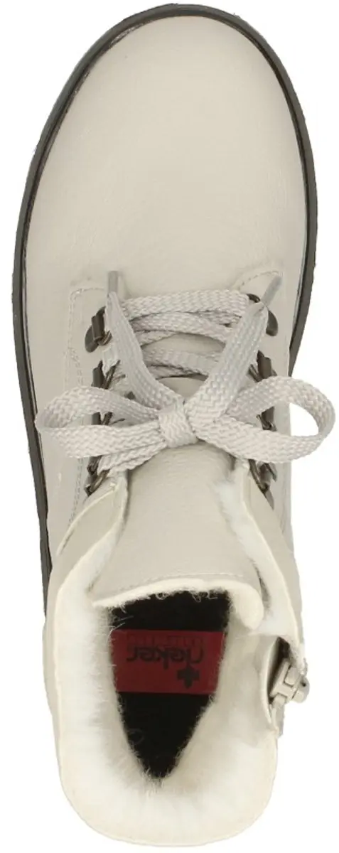 Rieker Dames Veterboot 178237 - Ecru - Maat 39