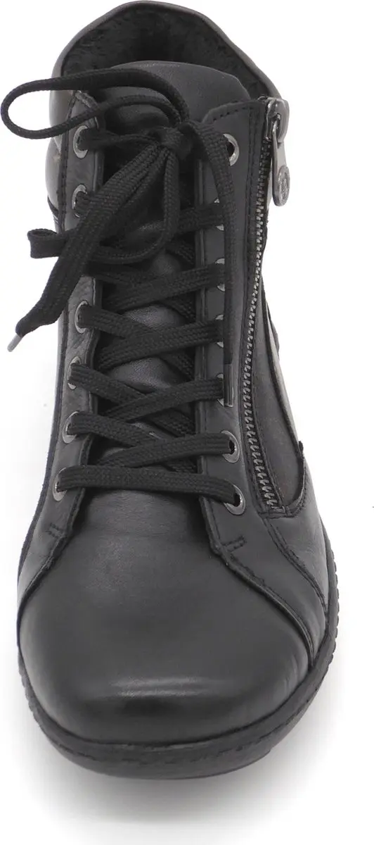 Remonte Dames Veterboot R1458-03 - Zwart/Combi - Maat 36