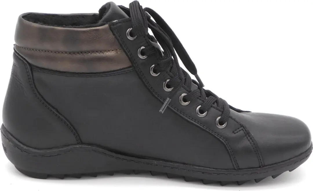 Remonte Dames Veterboot R1458-03 - Zwart/Combi - Maat 36
