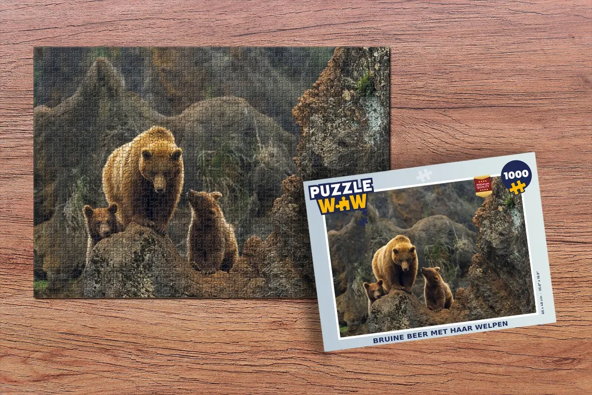 PuzzleWow Welp Legpuzzel 1000 Stuks - Multicolor