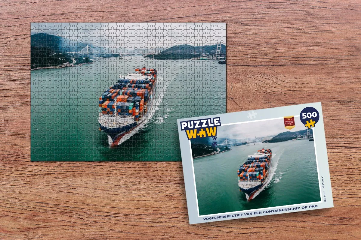 PuzzleWow Legpuzzel Containerschip 500 Stuks - Multicolor