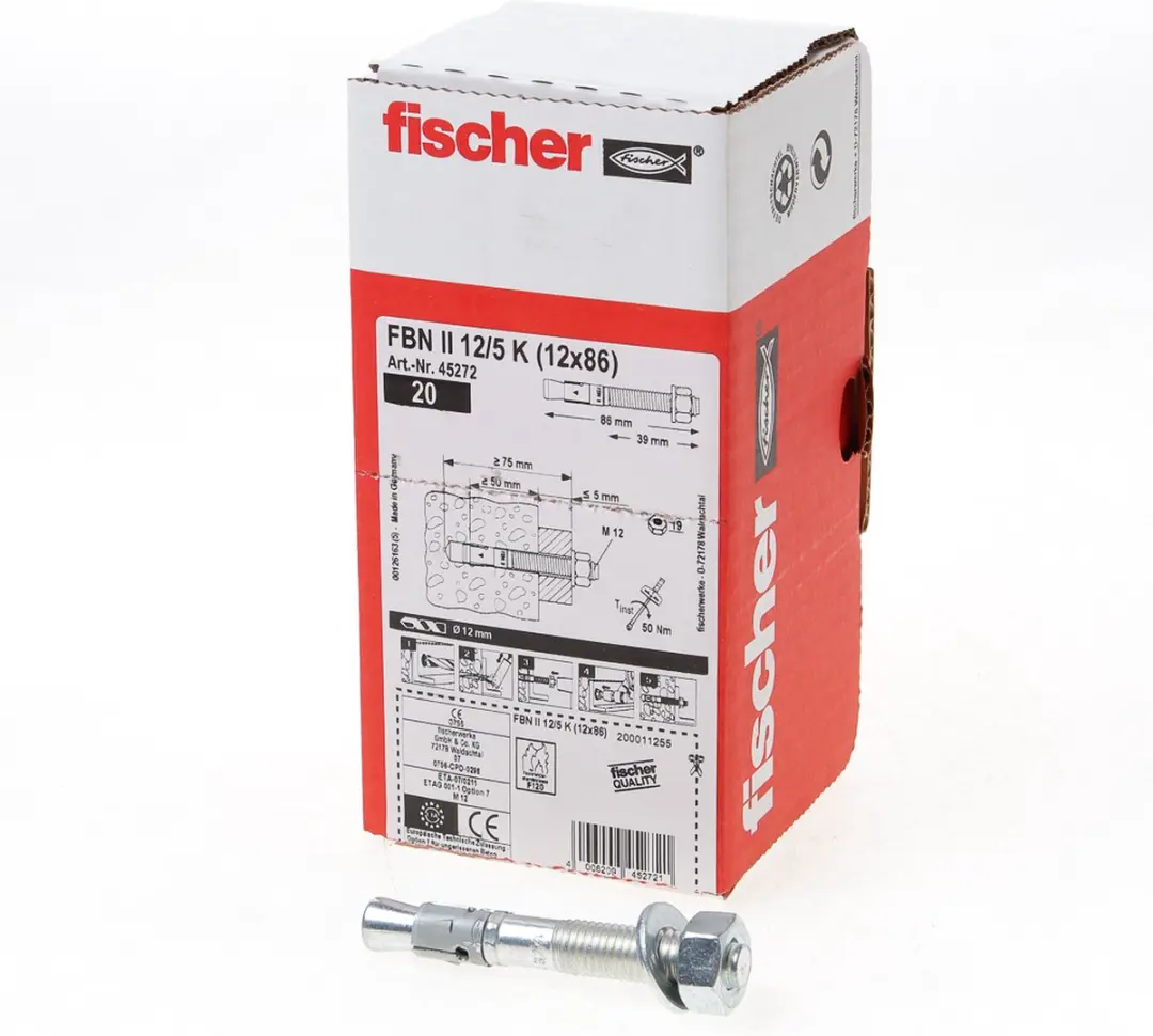 Fischer Snelbouwanker verzinkt FBN II 12/5 K