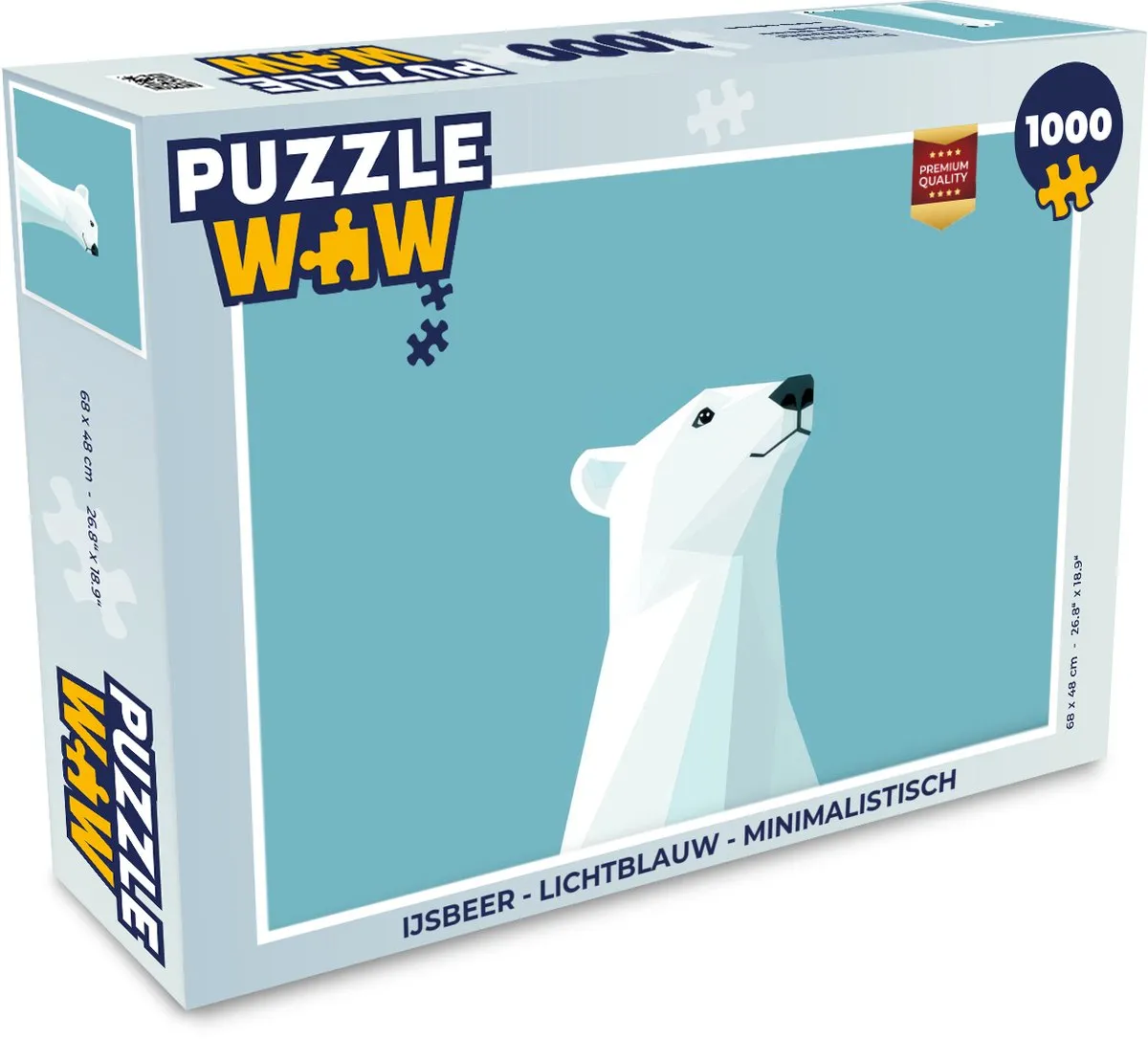 PuzzleWow IJsbeer Legpuzzel 1000 Stuks - Lichtblauw