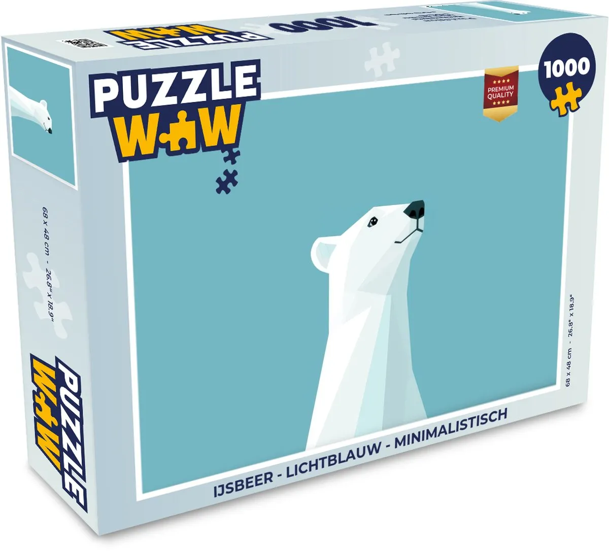 PuzzleWow IJsbeer Legpuzzel 1000 Stuks - Lichtblauw