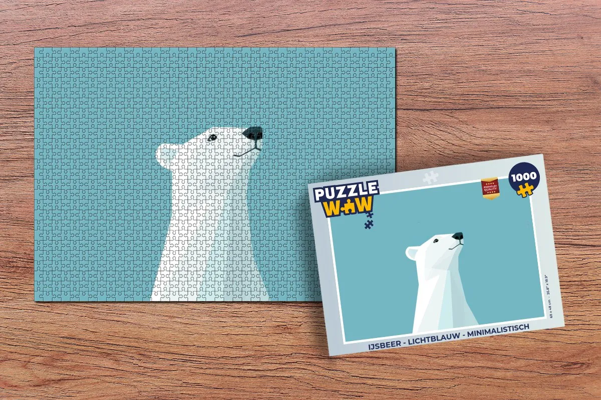 PuzzleWow IJsbeer Legpuzzel 1000 Stuks - Lichtblauw