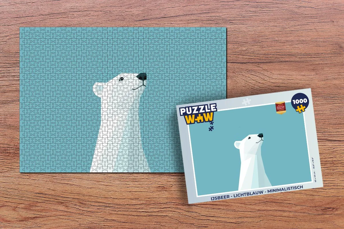 PuzzleWow IJsbeer Legpuzzel 1000 Stuks - Lichtblauw