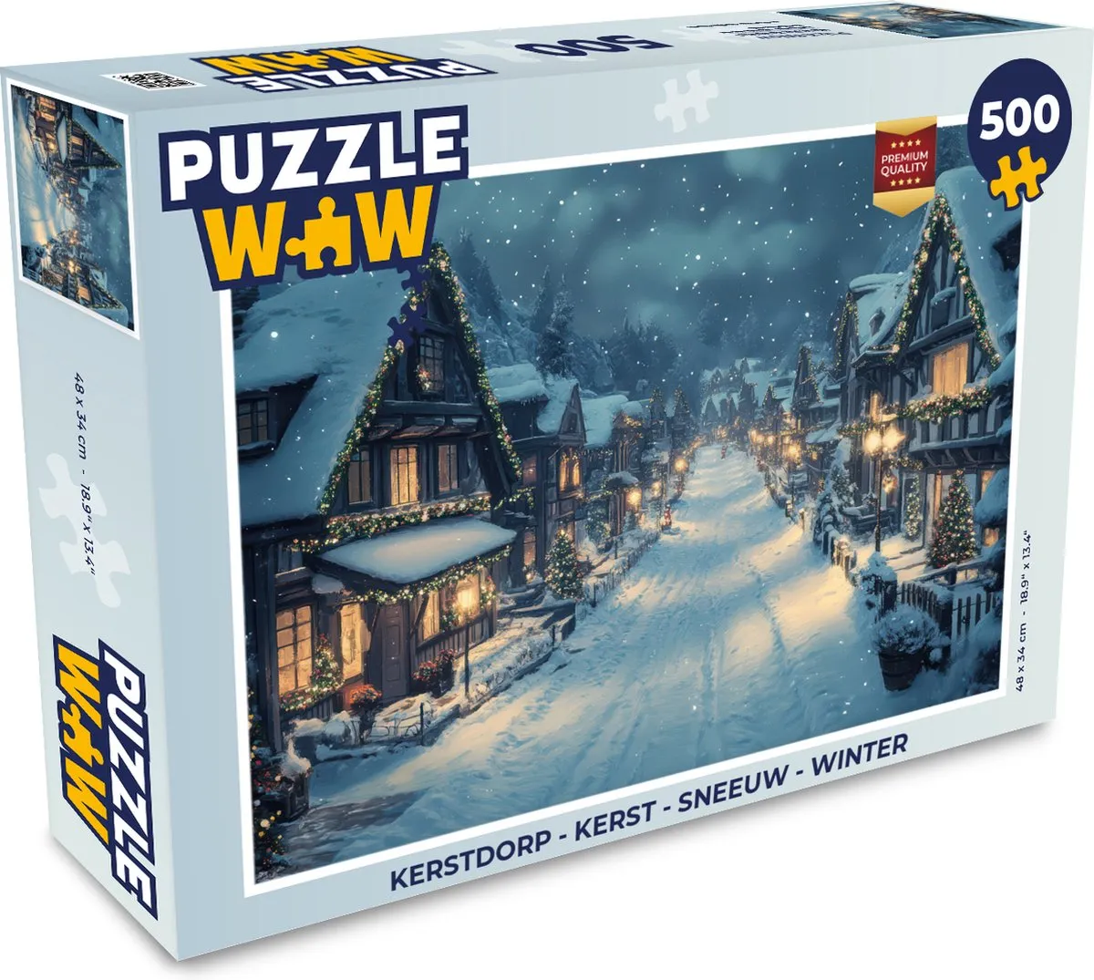PuzzleWow Kerstdorp Legpuzzel 500 Stuks