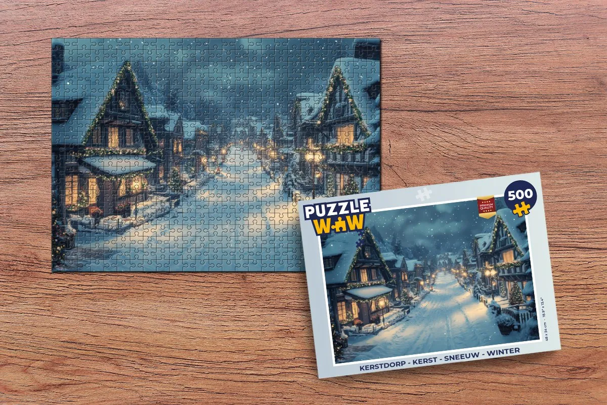 PuzzleWow Kerstdorp Legpuzzel 500 Stuks