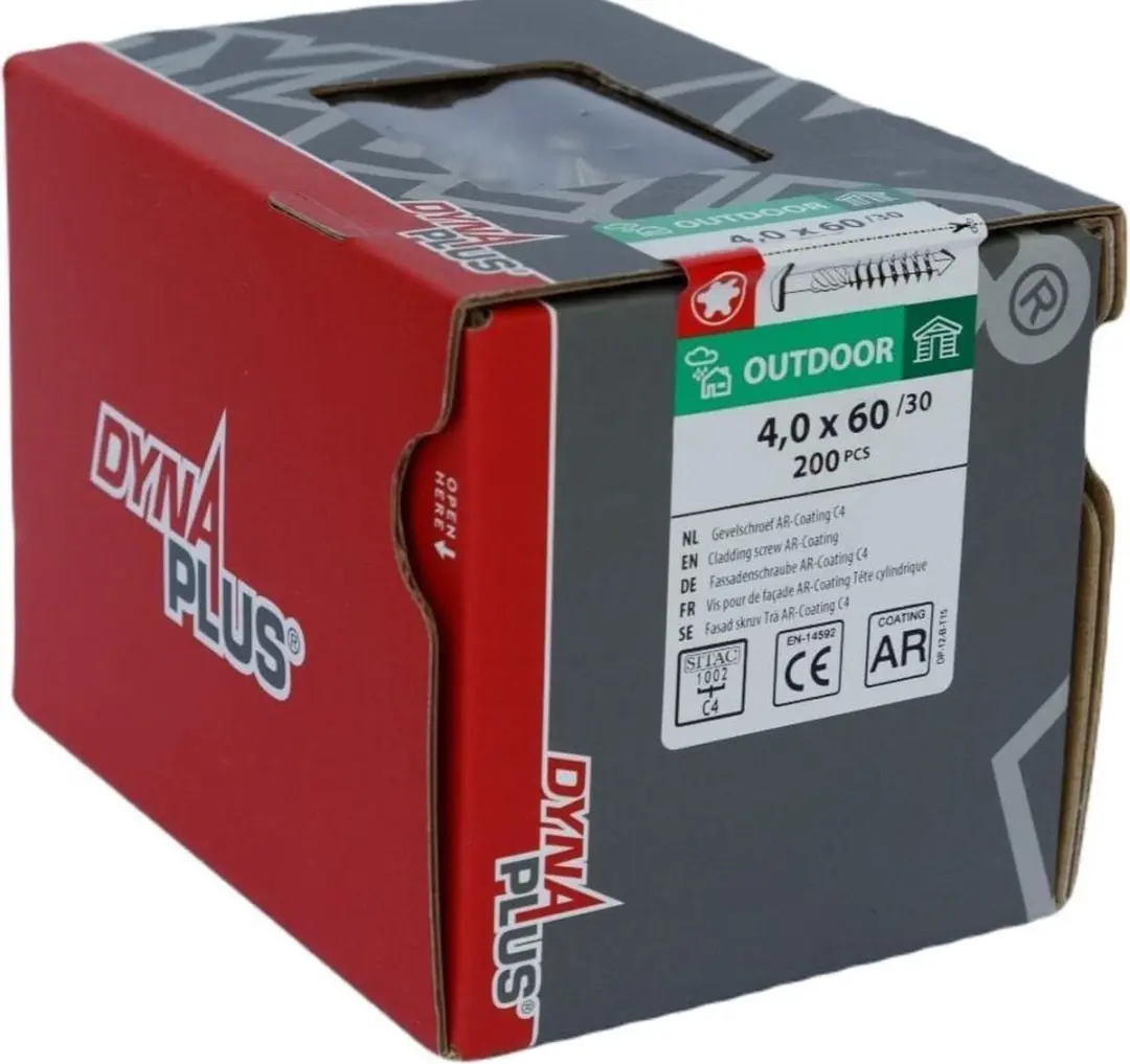 Dynaplus Gevel- en Potdekselschroef Torx 15 4,0x60mm - AR-Bronze - 200 Stuks - afbeelding 4 van 4