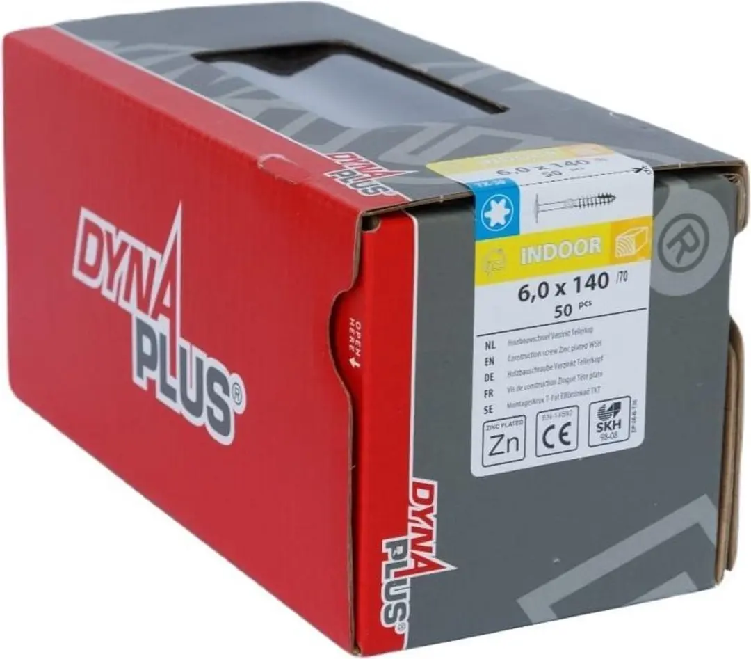 Dynaplus Torx 30 Tellerkop Schroeven 6x140mm - 50 Stuks - Verzinkt - afbeelding 6 van 6
