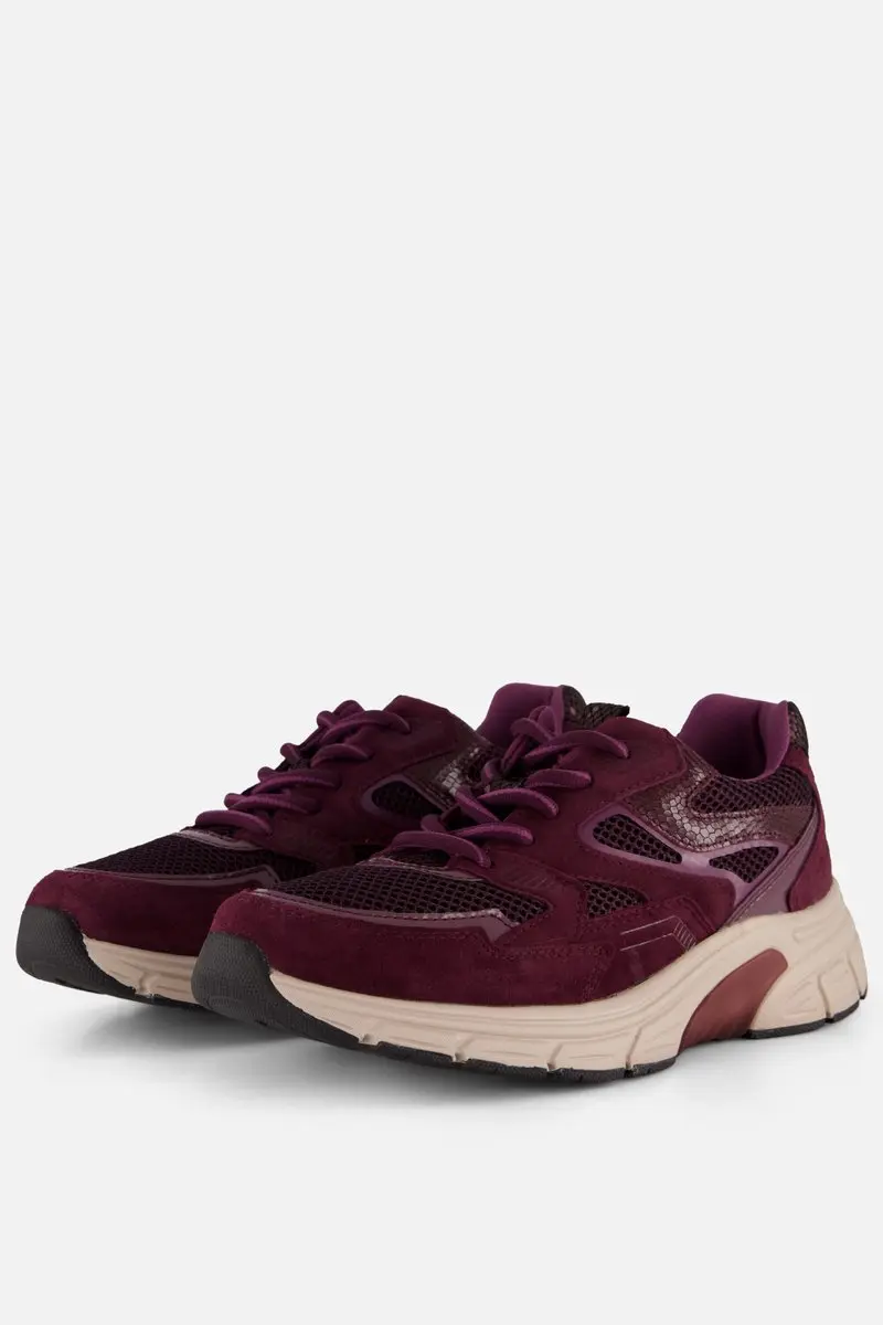 Gabor Rollingsoft Sneakers Bordeauxrood Suède