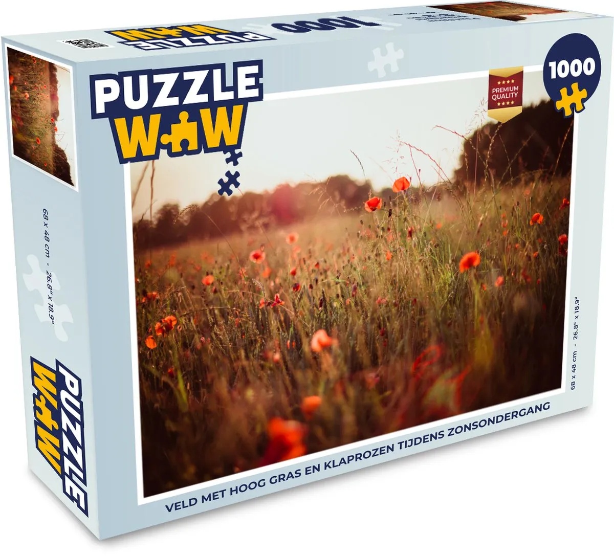 PuzzleWow Zonsondergang Bloemen Legpuzzel 1000 Stuks - Multicolor