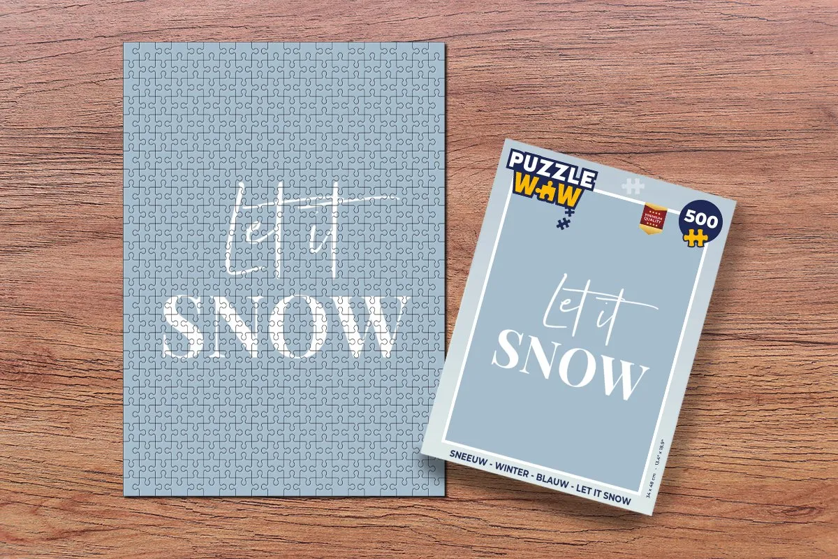 PuzzleWow Let it Snow Legpuzzel 500 Stuks - Blauw
