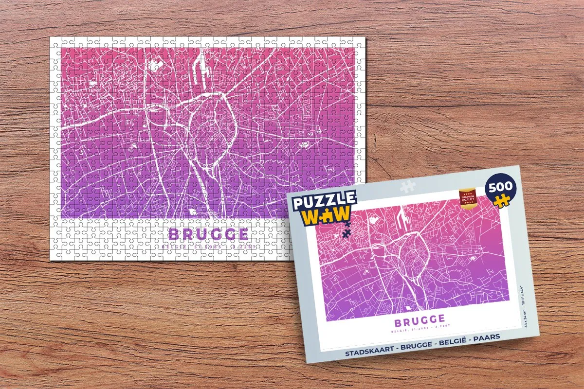 PuzzleWow Brugge Legpuzzel 500 Stuks - Multicolor