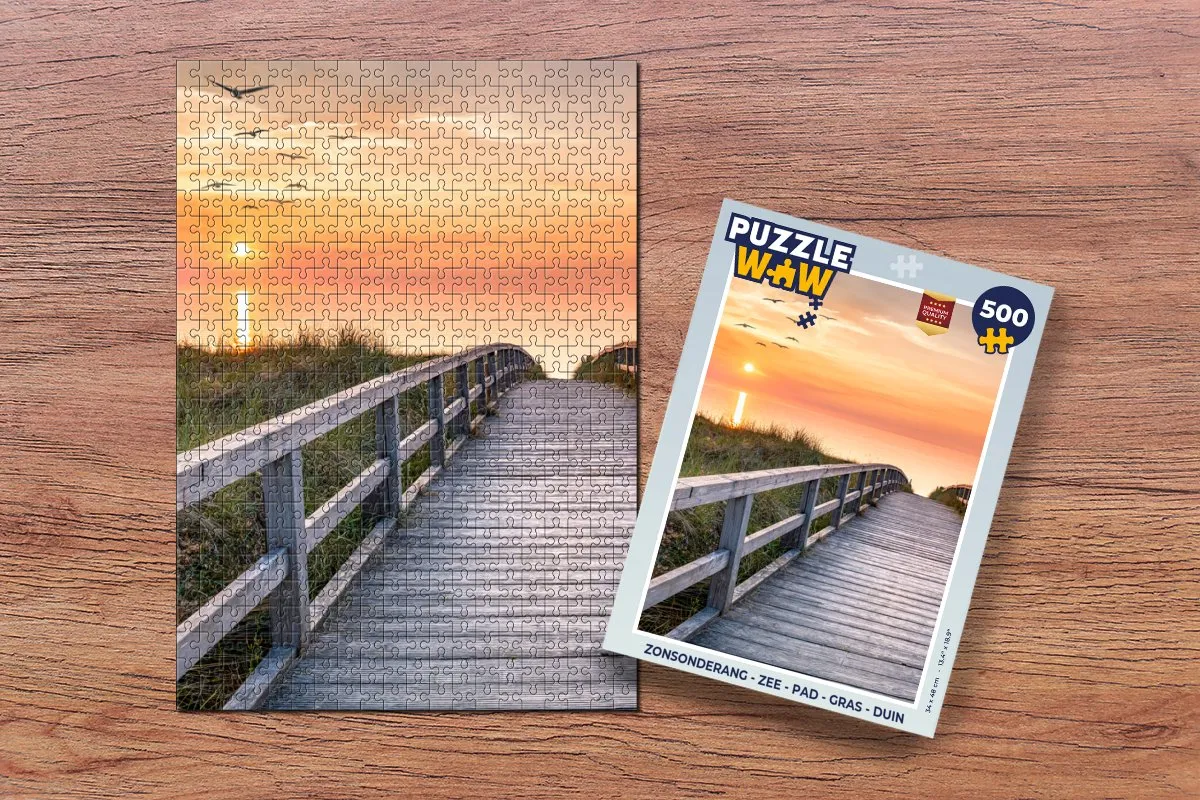 PuzzleWow Zee Pad Gras Duin Vogels Legpuzzel 500 Stuks - Multicolor