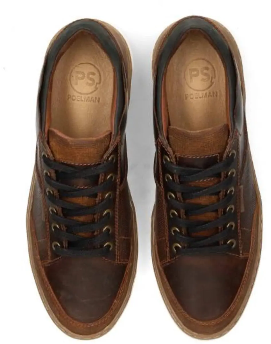 PS Poelman Heren Sneakers Bruin - Maat 45 - afbeelding 5 van 6
