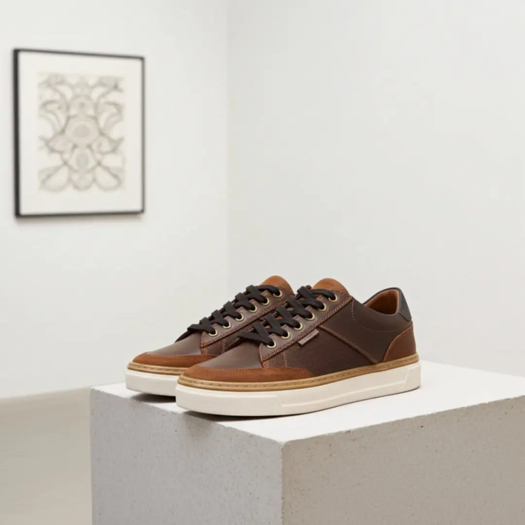 PS Poelman Heren Sneakers Bruin - Maat 45 - afbeelding 6 van 6