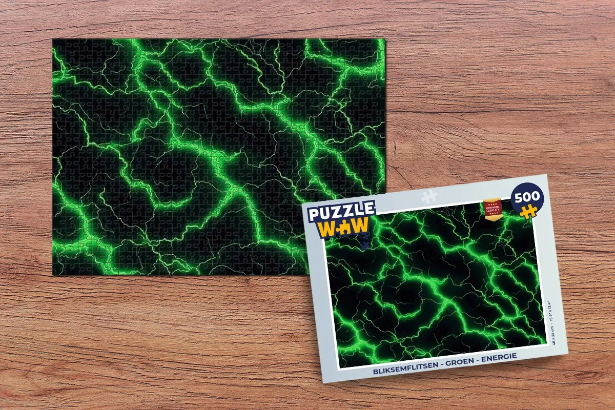 PuzzleWow Bliksemflitsen Legpuzzel 500 Stuks - Groen