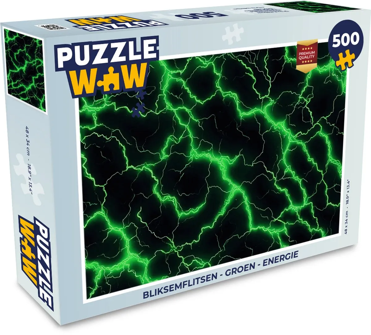 PuzzleWow Bliksemflitsen Legpuzzel 500 Stuks - Groen
